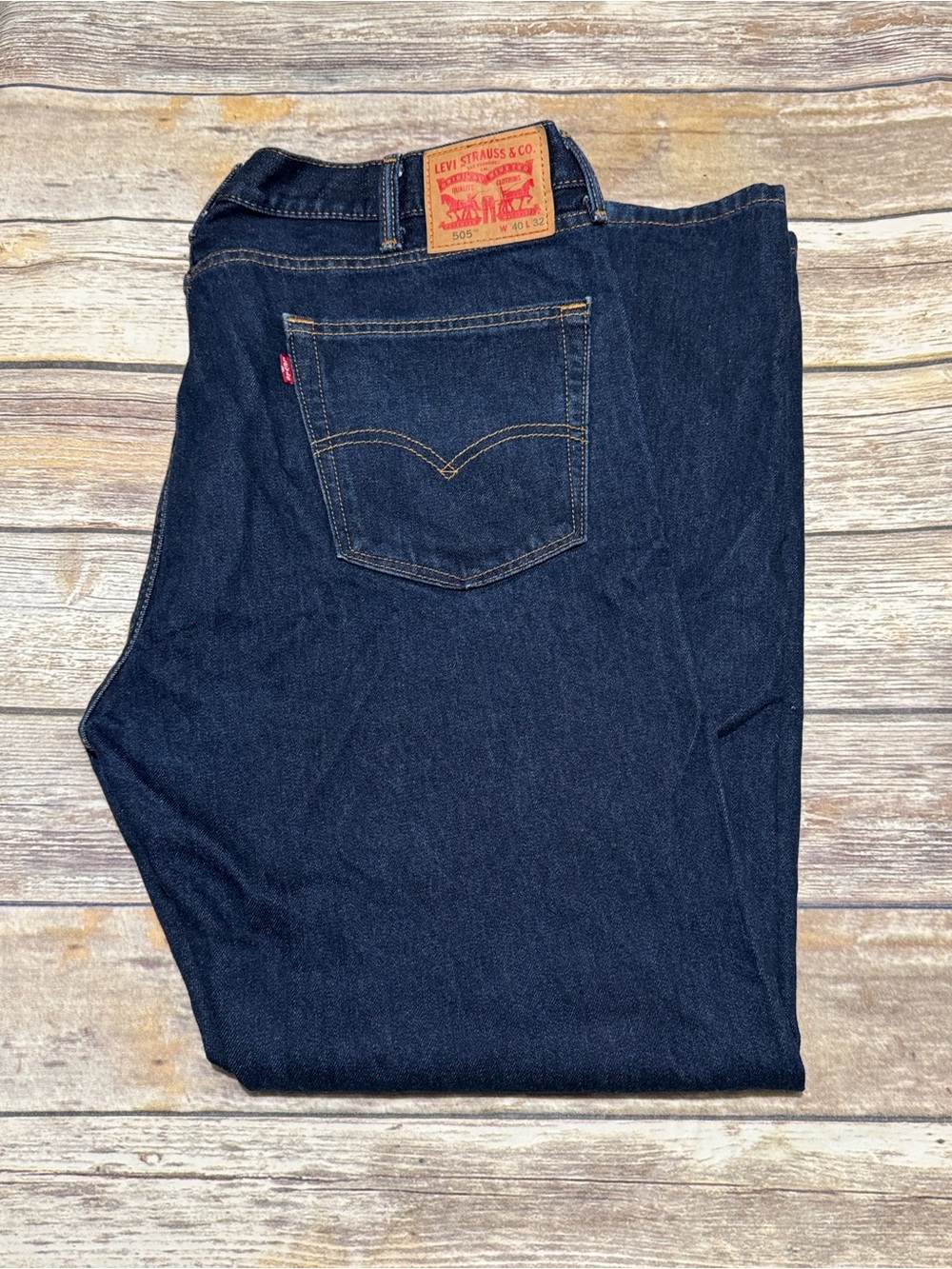 Levi's Men’s Dark Indigo 505 Straight Jeans